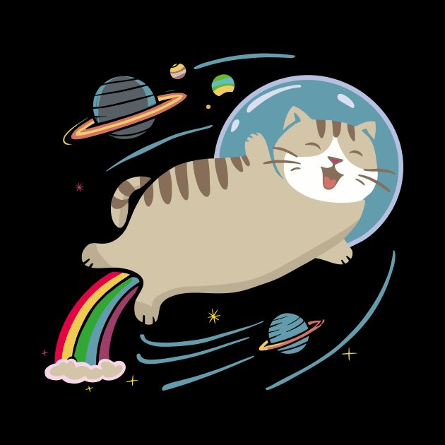 Rainbow-Powered Space Adventure with a Happy Meowgical Cat by ArtMichalS