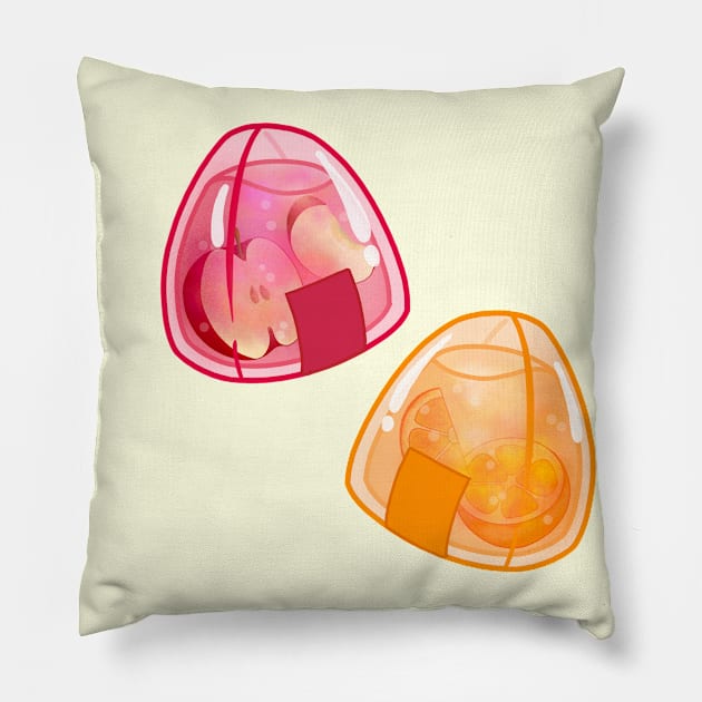 Kawaii Fruity Onigiri Pillow by Kimprut