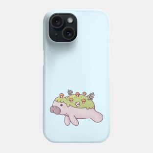 Cute Manatee With Moss And Fungi Back Phone Case