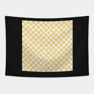 Buttery yellow watercolor checker pattern Tapestry