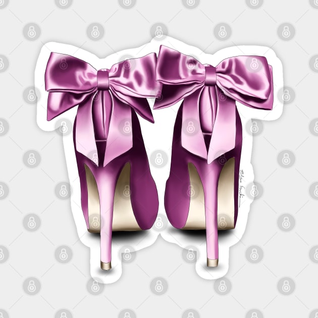 Purple Bows Heels Magnet by elzafoucheartist