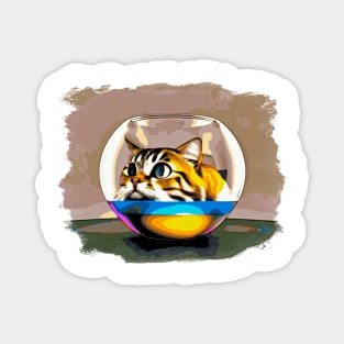 A Cat in a Fishbowl Magnet