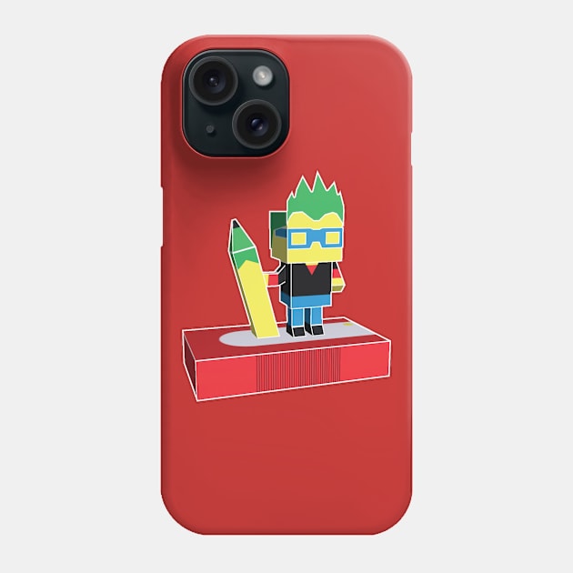 Polygonal Artist Holding a Pencil Phone Case by foxerish