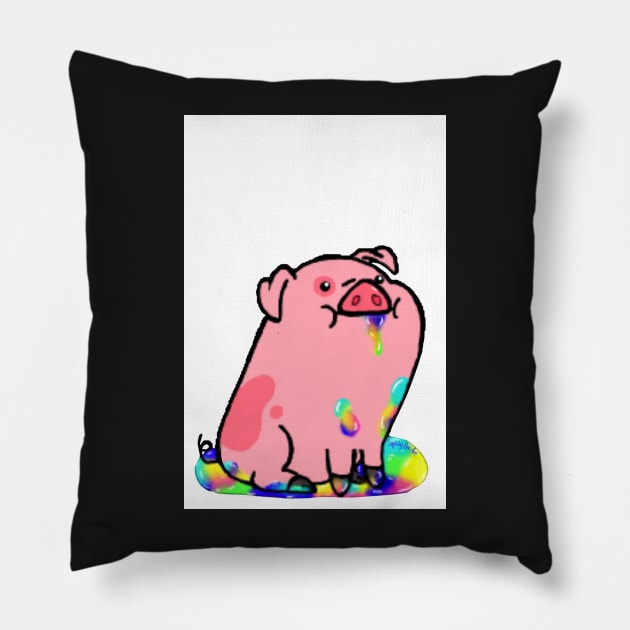 Trippy Pig Pillow by SquishyBeeArt