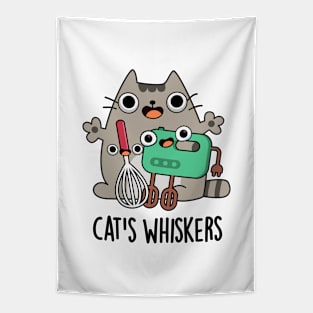 Cat's Whiskers Funny Baking Pun Tapestry
