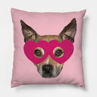 Pink Heart Mask Dog Pillow