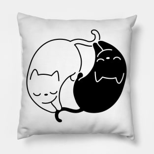 Yin Yang Cat Sisters Pillow