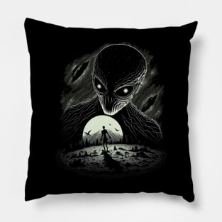 Aliens and Moons Pillow