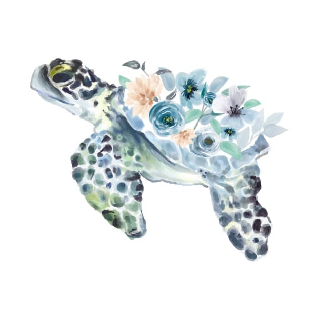 Floral Turtle by The Dirty Palette