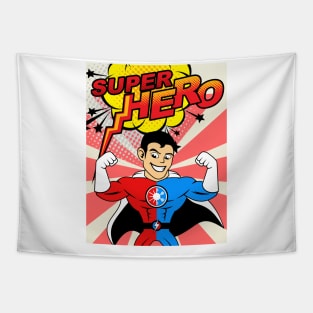 Super Hero superguy with muscles Tapestry