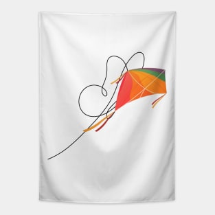 Colorful Kite Soaring into the Sky Gift Evergreen Tapestry