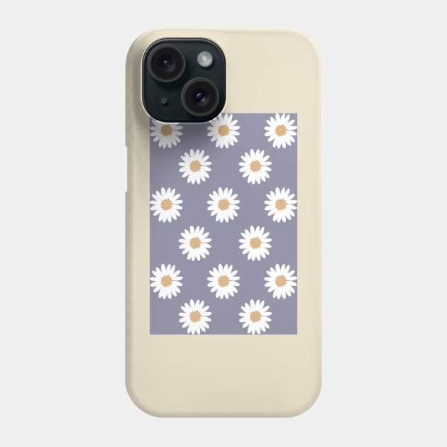 muted purple neutral camel daisy flower floral pattern Phone Case by opptop