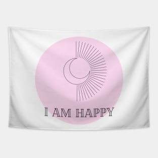 Affirmation Collection - I Am Happy (Pink) Tapestry