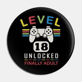 Level 18 Unlocked | 18th Gamer Gift Pin