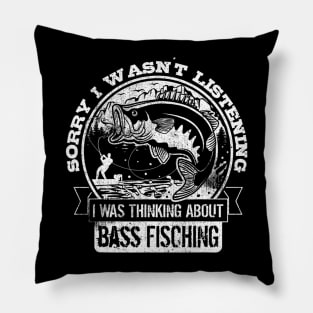 Bass Fishing Design For Men Women Funny Bass Ournament Pillow