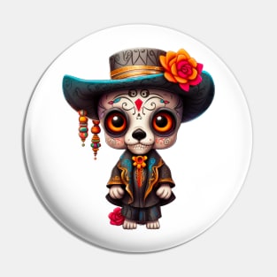 Dia de los Muertos Dog #10 Pin