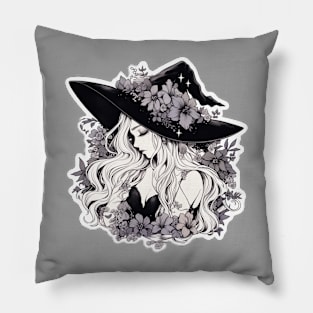 Adorable Gothic Garden Witch Pillow