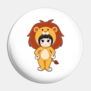 Child with Lion Costume Pin