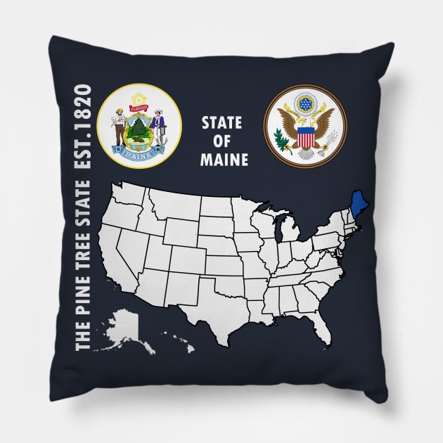 State of Maine Pillow by NTFGP