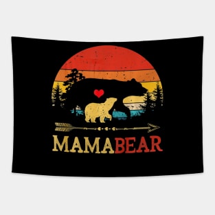 Mama Bear Tshirt Funny Vintage Sunset Shirt Gift Tapestry