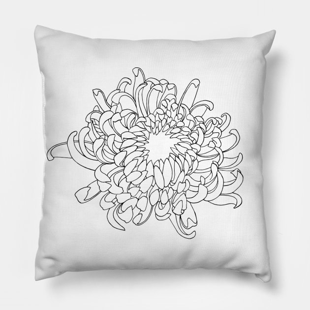 Chrysanthemum Pillow by themintgardener