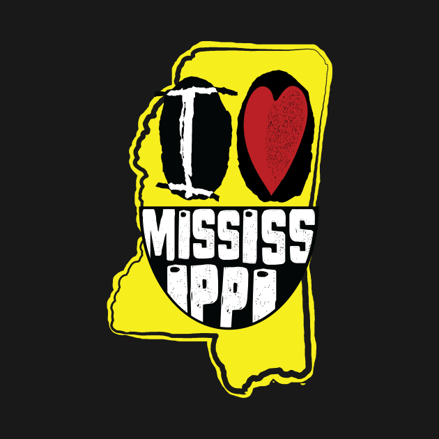 I Love Mississippi Smiling Happy Face by pelagio