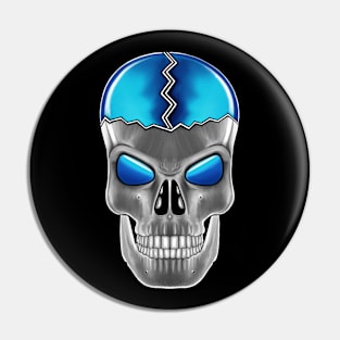 Blue skull with transparent background Pin