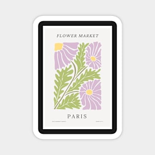 Retro Flower Market Paris Botanical Magnet