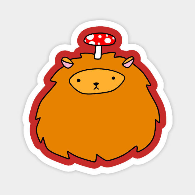 Mushroom Lion Face Magnet by saradaboru