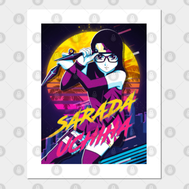 Sarada Uchiha Boruto Anime Retowave Boruto Naruto Next Generations Poster E Stampa Artistica Teepublic It