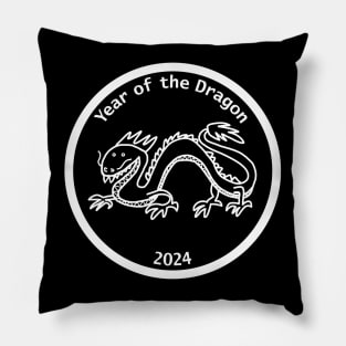 Year of the Dragon 2024 White Line Pillow