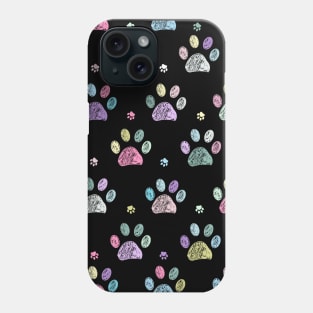 Colorful paw prints pattern Phone Case