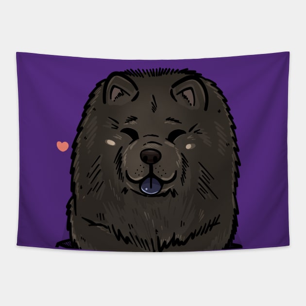 Pocket Cute Chow Chow Black Fur Tapestry by TechraPockets