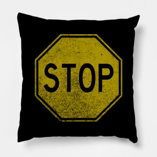 Retro Stop Sign (faded) Pillow