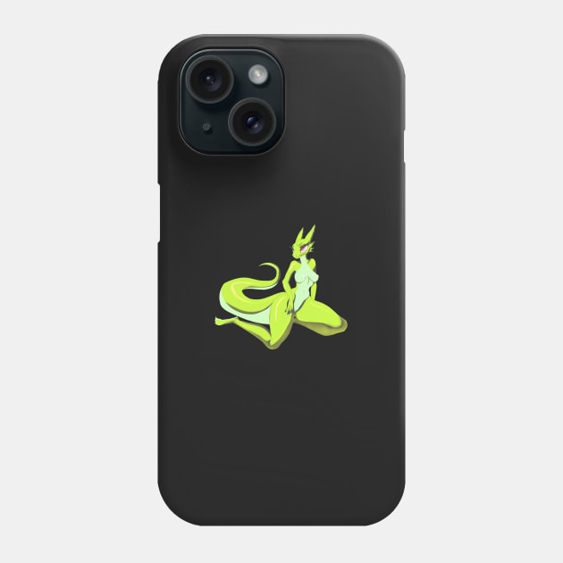 Neon Green Kobold Sitting Phone Case by Annaklava