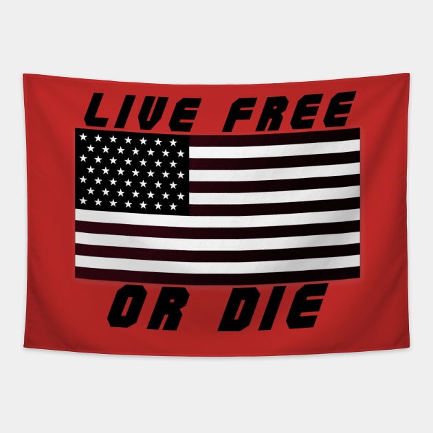 Live Free Or Die - America Tapestry by  The best hard hat stickers 