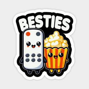 Popcorn And Remote Control Besties Funny Movie Magnet