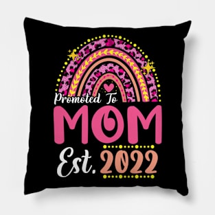 Promoted to Mom Est.2022 Rainbow Mama to Be New Mama Pillow