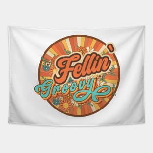 Fellin groovy Runner retro quote  gift for running Vintage floral pattern Tapestry