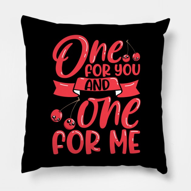 One for you and one for me - cherries Pillow by Modern Medieval Design