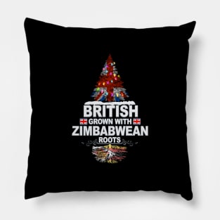 British Grown With Zimbabwean Roots - Gift for Zimbabwean With Roots From Zimbabwe Pillow