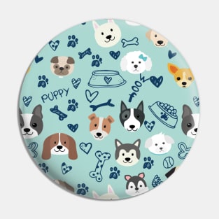 Every Cute Dog Pattern Graphic illustration Pin