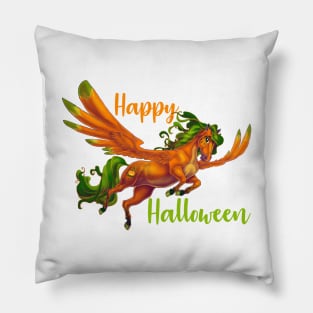 Happy Halloween Pumpkin Pegasus Pillow