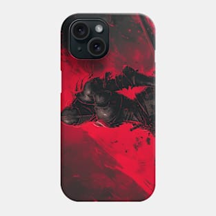 Badass Girl Fantasy DnD Knight on Red Background Phone Case