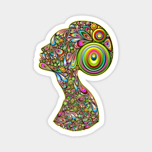 Woman Abstract Beauty Psychedelic Portrait Magnet