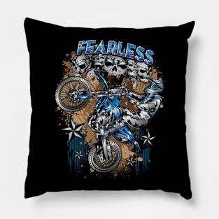 BLUE FEARLESS BIKER Pillow