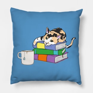 Cookie Dough with Books and Tea S1E1 | Calico Cat, Reading, Mug Pillow