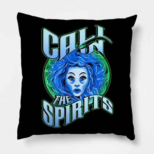 Madame Leota Calls the Spirits Pillow by LeMae Macabre