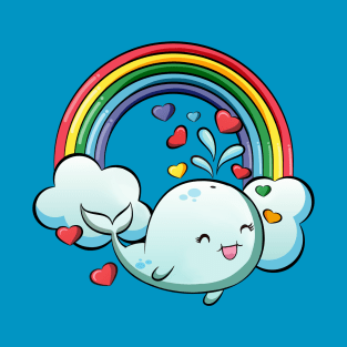 Sunny Wendy Whale Slides On Rainbows All Day T-Shirt