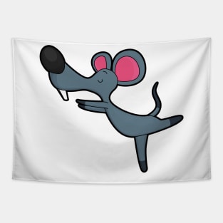 Mouse at Yoga Stretching exercise Tapestry